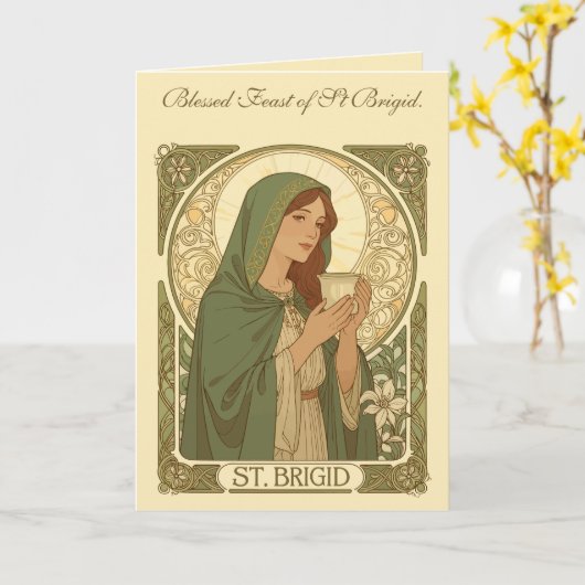 St Brigid The Patroness of Dairy Production カード (黄色い花)