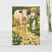St. Brigid & The White Cow (Imbolc) カード (正面)