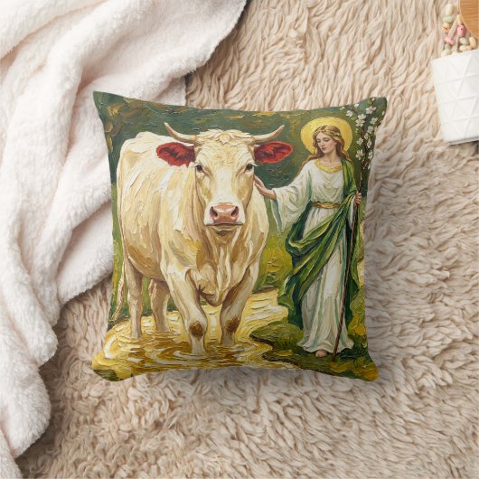 St. Brigid & The White Cow (Imbolc) クッション (ブランケット)