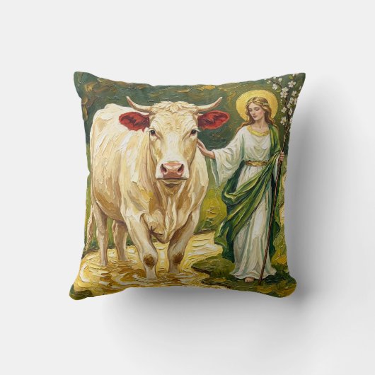 St. Brigid & The White Cow (Imbolc) クッション (裏面)