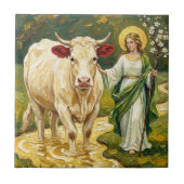St. Brigid & The White Cow (Imbolc) タイル (正面)