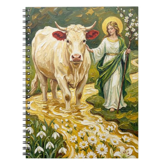 St. Brigid & The White Cow (Imbolc) ノートブック (正面)