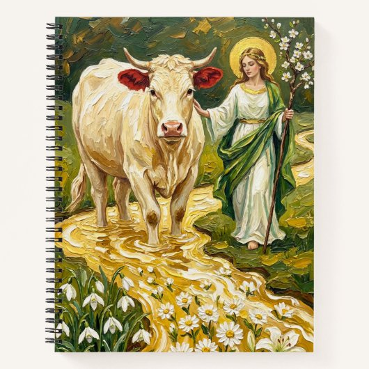 St. Brigid & The White Cow (Imbolc) ノートブック (正面)