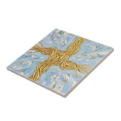 St Brigid's Cross Snowdrops Golden Imbolc Art タイル (側面)