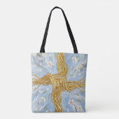 St Brigid's Cross Snowdrops Golden Imbolc Art トートバッグ (裏面)