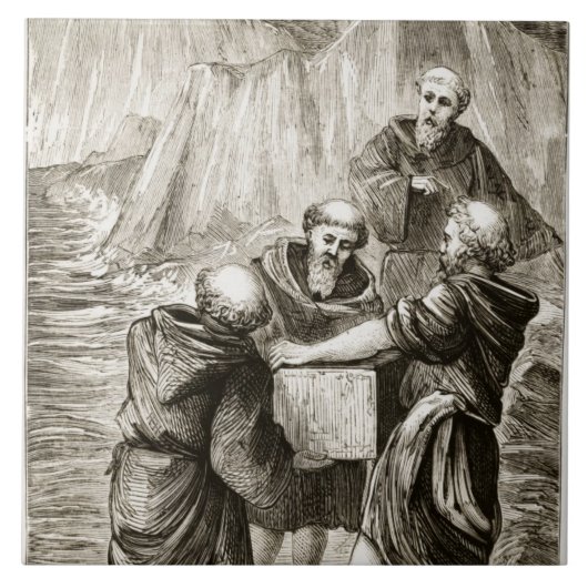 St. Brigit箱、「三組Thaumaturgaからの、または タイル (正面)