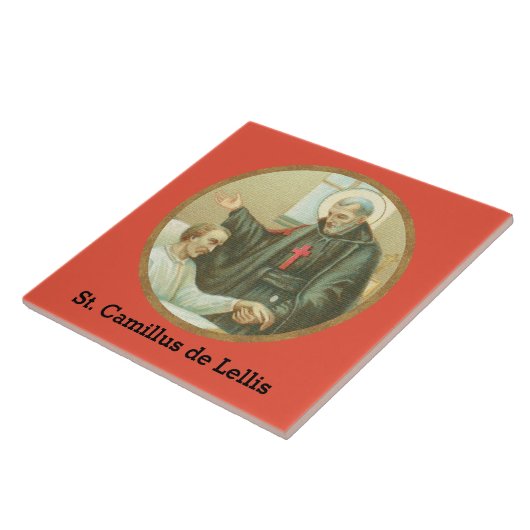 St. Camillusが病人を慰める(M 021) タイル (側面)