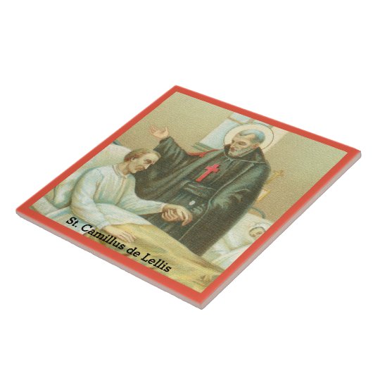 St. Camillusが病人を慰める(M 021) タイル (側面)