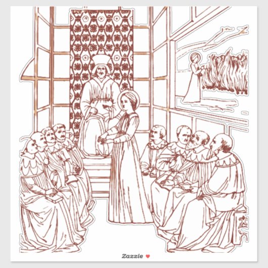 St Catherine Disputing with Scholars by Masolino シール (シート)