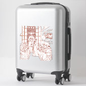 St Catherine Disputing with Scholars by Masolino シール (スーツケース)