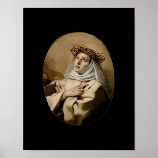St. Catherine of Siena Hl. Katharina Siena Tiepolo ポスター (正面)