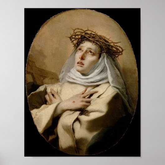 St. Catherine of Siena Hl. Katharina Siena Tiepolo ポスター (正面)