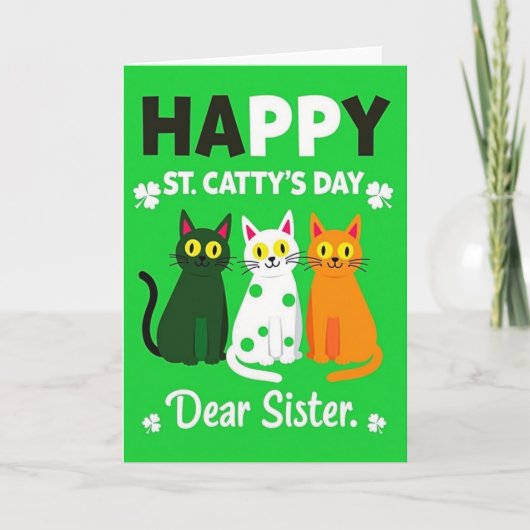 St Cattys Cats Sister Fun Card カード (正面)
