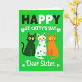 St Cattys Cats Sister Fun Card カード (黄色い花)