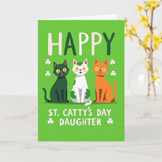 St Cattys Day Daughter Faux Gold Card カード (黄色い花)