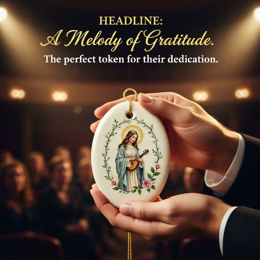 St Cecilia God's Peace and Blessings Scripture セラミックオーナメント