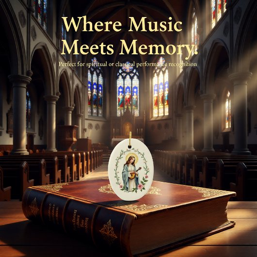 St Cecilia God's Peace and Blessings Scripture セラミックオーナメント