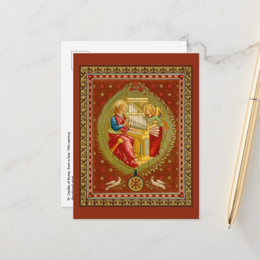 St. Cecilia of Rome (SNV 36)垂直はがき ポストカード (正面/裏面インサイチュ)