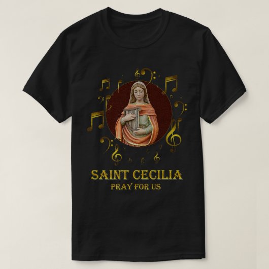 St Cecilia Patron Saint of Music Musicians Catholi Tシャツ (デザイン正面)