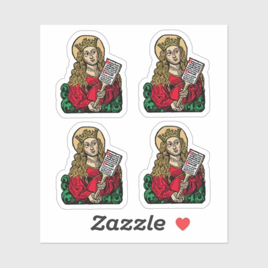 St. Cecilia with Hymn Board (Nuremberg) 4アップ シール (シート)