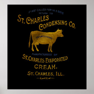 St Charlesイリノイの乳牛のミルクのクリーム1899年 ポスター