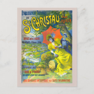St Christau par Oloron France Vintage Poster 1900 ポストカード