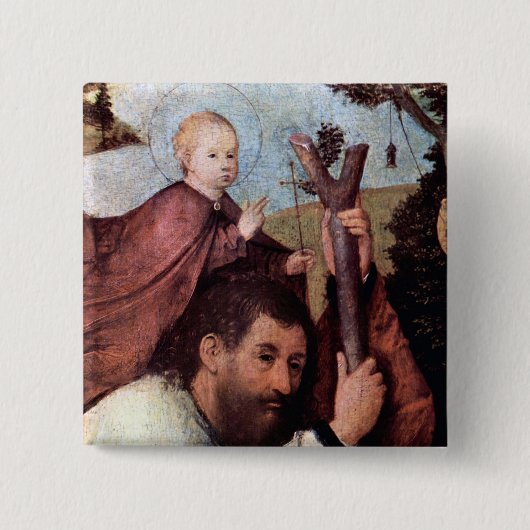 St Christopherは、2ボタンを詳しく述べます 缶バッジ (正面)