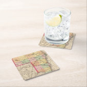 St Clair郡、ミシガン州の地図 スクエアペーパーコースター (インサイチュ)
