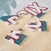 St Croix Dolphin - Retro Vintage Travel ジグソーパズル (側面)