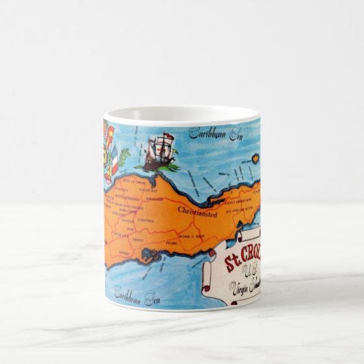 St Croix Map Postcard Mug コーヒーマグカップ (中央)