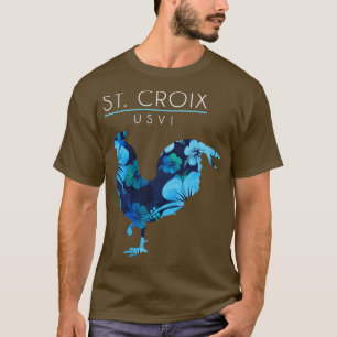 St Croix USVIフラワーハイビスカスチキンラバーソーベン Tシャツ