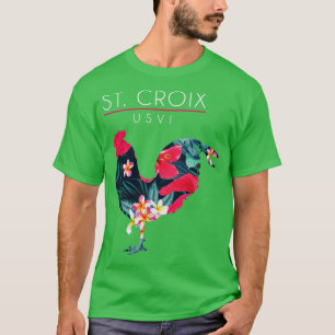 St Croix USVIフラワーハイビスカスチキンラバーソーベン Tシャツ