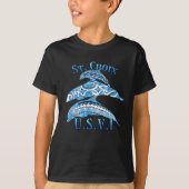 St. Croix USVI Vacation Tribal Dolphins Tシャツ (正面)