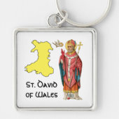 St. David of Wales (P 001)のアウトライン地図 キーホルダー (正面)