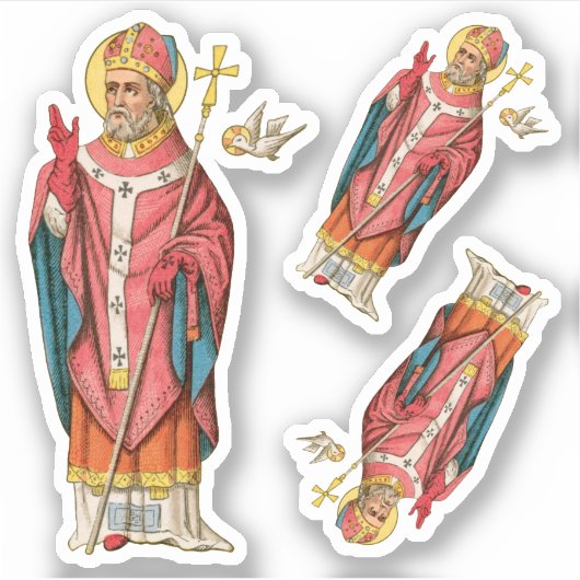 St. David of Wales (P 001) 3アップ – コンター シール (正面)