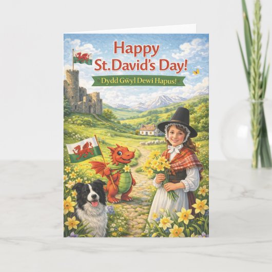 St David’s Day Card – Welsh Greeting Card カード (正面)