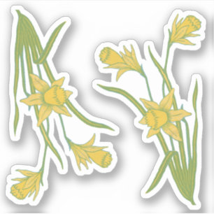 St. David'sまたはSt. Piran's Day Daffodils (fL) - シール
