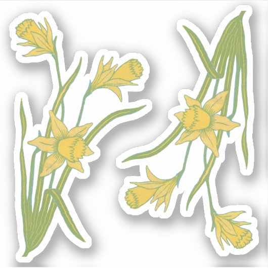 St. David'sまたはSt. Piran's Day Daffodils (fR) - シール (正面)