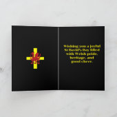 St Davids Cross And Welsh Dragon Heraldry Design カード (内部)