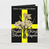 St Davids Day Daffodils And Cross カード (正面)