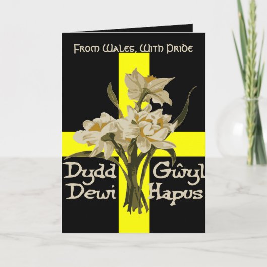 St Davids Day Daffodils And Cross カード (正面)