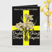 St Davids Day Daffodils And Cross カード (黄色い花)