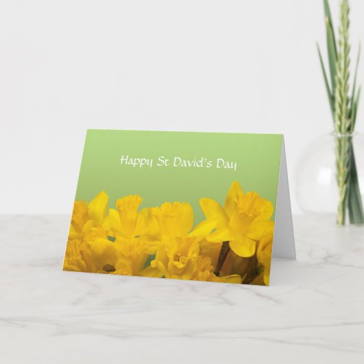 St David's Day Yellow Daffodils Personalized カード (正面)