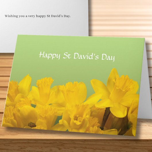 St David's Day Yellow Daffodils Personalized カード