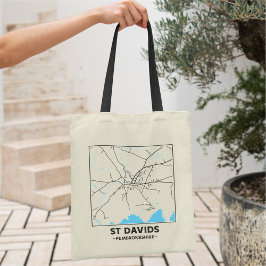 St Davids, Pembrokeshire City Map Tote Bag トートバッグ