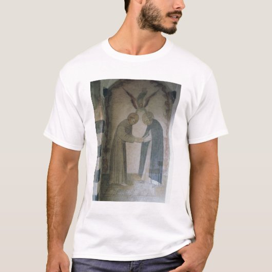 St DominicおよびSt Francis (フレスコ画の会合 Tシャツ (正面)