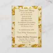 St Dominic Savio Communion Remembrance Prayer Card 名刺 (裏面)
