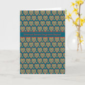 St Dwynwen赤と緑のハート、ウェルシュ挨拶 カード (黄色い花)