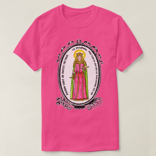 St Dymphna Purity Lily Patron Saint Mental Health  Tシャツ (デザイン正面)