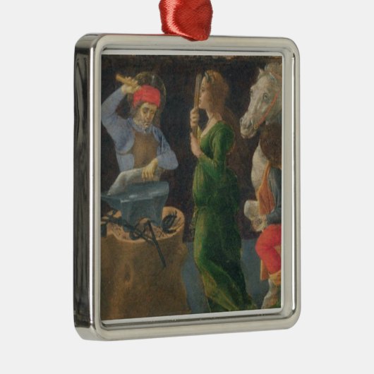 St. EligiusのThからのpredellaのパネルの奇跡 メタルオーナメント (右)